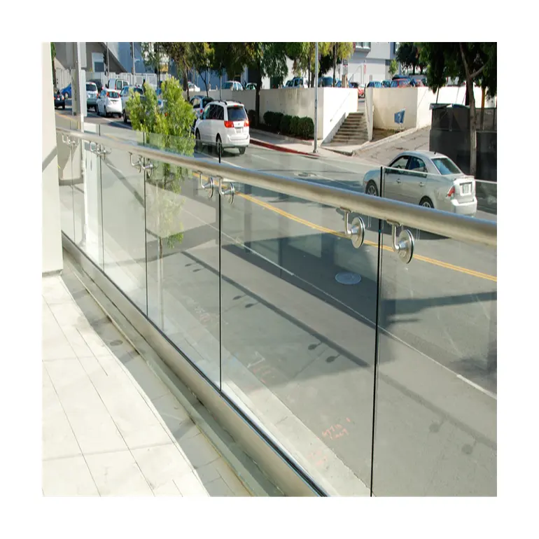 Barandilla de vidrio para cubierta de aluminio, barandilla de vidrio para balcón, Canal en U