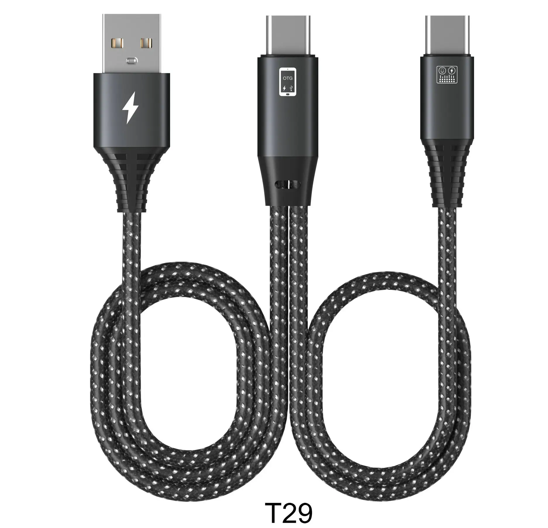 Cáp Loại C 2 Trong 1 Cáp Loại C Sang USB A + Loại C OTG Chia Cáp Hỗ Trợ Âm Thanh Và Sạc Phát Sóng Trực Tiếp Micro USB