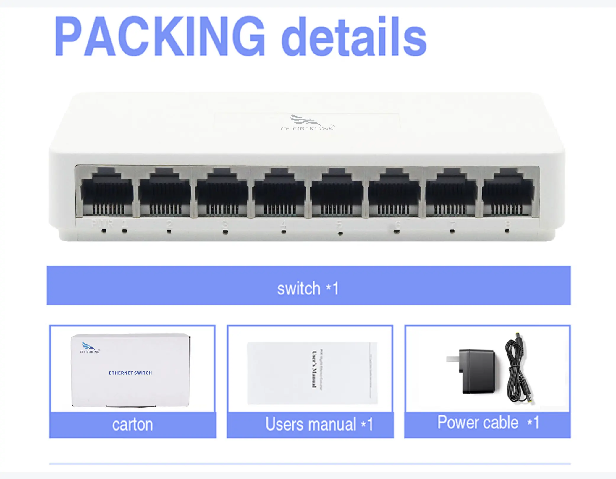 저렴한 가격의 8 포트 10/100Mbps 이더넷 스위치 데스크탑 하우징