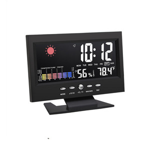 Großer Farbbild schirm LCD-Digitaluhr Sprach aktivierter ewiger Kalender Wecker mit Uhrzeit Datum Woche Temperatur anzeige - Product Image 1