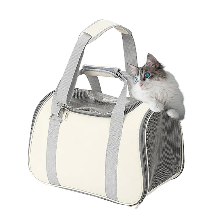 QQgift personalizado gran oferta Pet Cat Carrier Soft-Sided Dog Travel Carrier Airline Approved Pet Carrier para viaje caja de transporte de mascotas