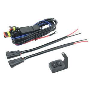 Motosiklet LED sis lambası Far kablo demeti patlama flaş sol ve sağ flaş kablo demeti uzak ve yakın tel koşum - Product Image 1