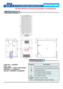 Reignpower 240W 36V 6.7A PFC機能電源付きデジタルディスプレイシングル出力DC36V電源DINレールスイッチング電源 - Product Image 6