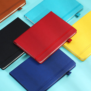 Venta al por mayor personalizado A5 con correa elástica PU diario cuaderno impreso marca Logo diario Bloc cuaderno de notas de cuero PU