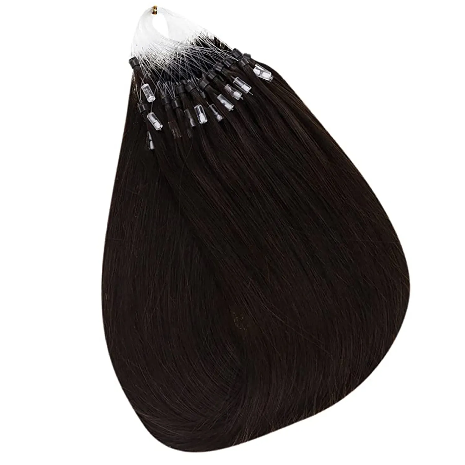 Cabelo vietnamita cru dobro desenhado onda reta 1/b micro loop,micro extensões do cabelo do anel cabelo humano real