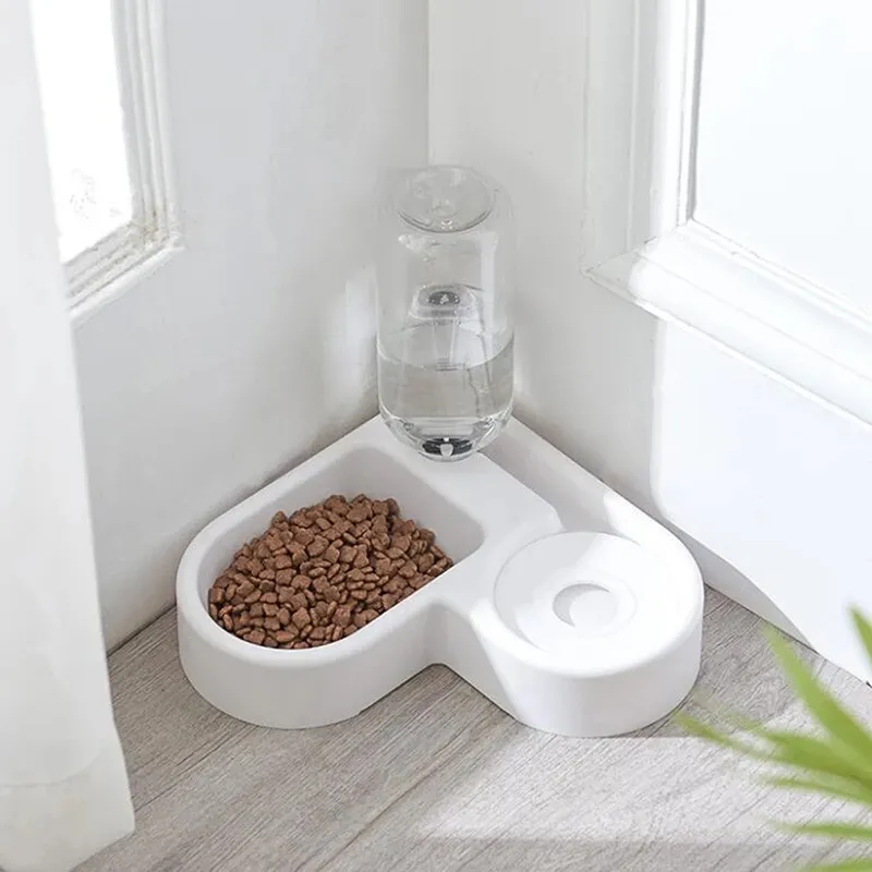 Pet Feeder Small And Medium-Sized Dog Food Bowl Cat Bowl Automatic Drinking Water Double Bowl Feeder Pet Supplies