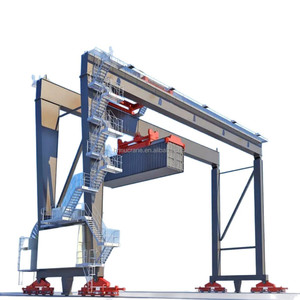 Container <strong>Loading</strong>,unloading,handling,and Stacking with Spreader Diesel Driven <strong>Double</strong> Girder 45t RTG Crane