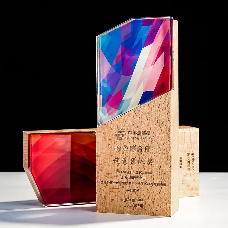 Venda quente de Alta Qualidade de Exibição De Madeira Prêmio Prêmio De Empresa Celebeation
