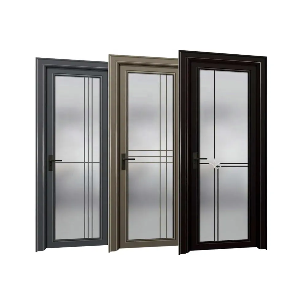 2023 interior single glazed casement french glass design swing bathroom doors for home