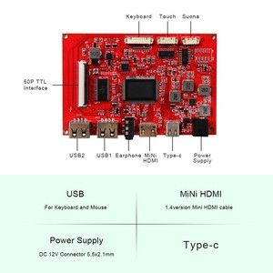 Hd-Mi tipo C 2Usb inversor Pcb placa de circuito y pequeña pantalla Lcd 6,5 pulgadas At065Tn14 50Pin Ttl 800X480 pantalla Lcd Panel - Product Image 4