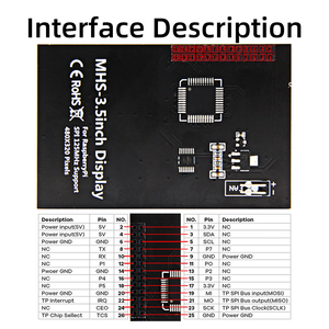 3.5 ''TFT 480*320 modulo LCD Touch Screen da 3.5 pollici ad alta velocità 125MHz SPI <span class=keywords><strong>Raspberry</strong></span> <span class=keywords><strong>Pi</strong></span> <span class=keywords><strong>Display</strong></span> - Product Image 5