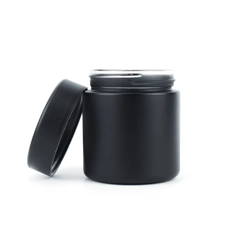 Potes de vidro pretos, conjunto de embalagens cosméticas vazias de alta qualidade 30g 50g 100g fosco, creme de vidro preto com tampas