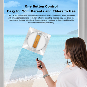 LIECTROUX YW710 หุ่นยนต์อัจฉริยะทําความสะอาดหน้าต่างอัตโนมัติพร้อมสเปรย์น้ําอัลตราโซนิกคู่และการควบคุมด้วยสมาร์ทโฟนหรือรีโมท