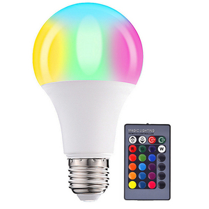 RGBW調光可能5W10W 15W20WLED色変更電球リモートコントロールスマートRGB電球E26/E27/B22ベースメモリ機能 - Product Image 1