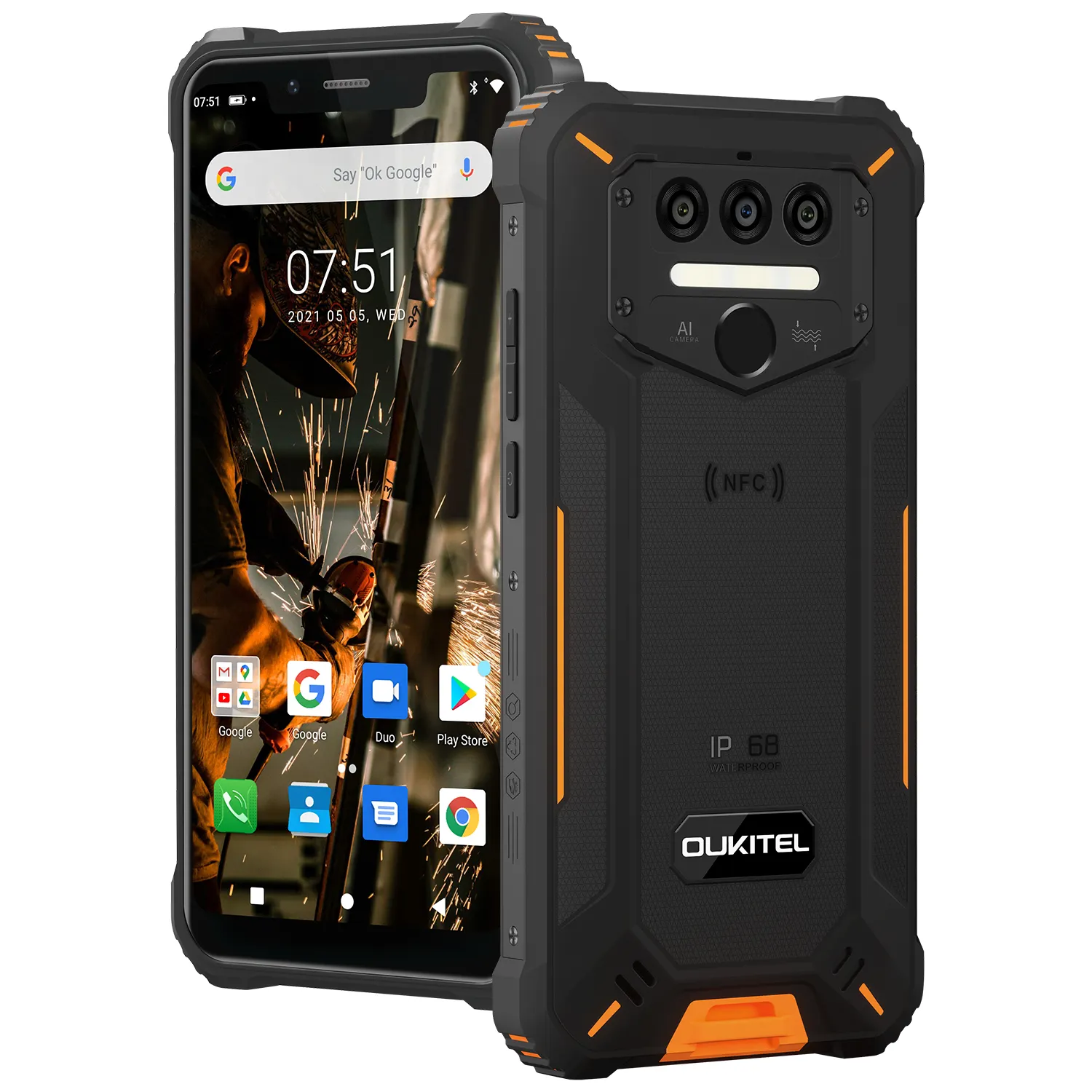 OUKITEL WP9 resistente teléfono móvil NFC 6G + 128G 5,86 "HD + 8000mAh Android teléfono móvil 16M/8M cámara Octa Core 4G LTE