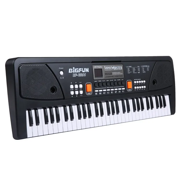BIGFUN 61 teclas USB órgano electrónico niños Piano eléctrico con micrófono negro música Digital teclado electrónico