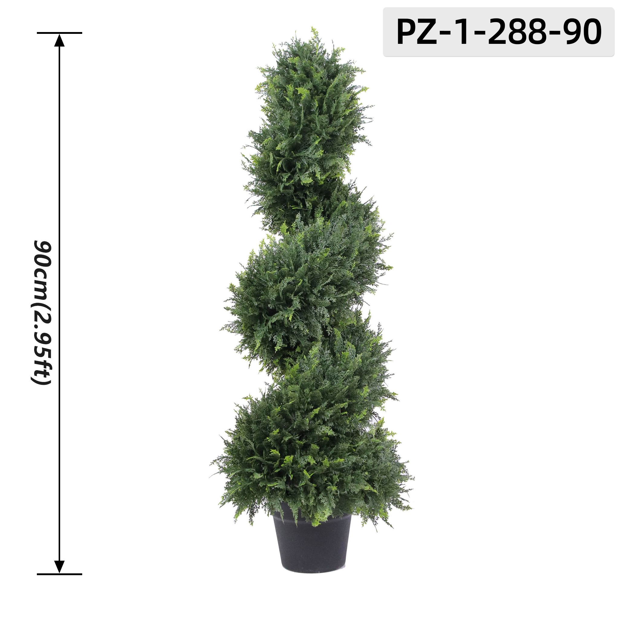 Green Artificial Spiral Cedar Topiary Tree (90cm/2.95ft)