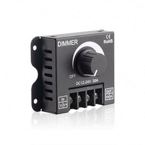 Knob <strong>Dimmers</strong> 12-24V 30A High Power <strong>LED</strong> Strip Light <strong>PWM</strong> Dimming <strong>Controller</strong> Steel Case 12V 24V 36V 48V rotating rotary <strong>LED</strong> <strong>Dimmer</strong> - Product Image 1