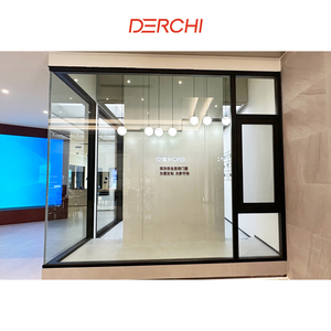 Derchi nfrc AS2047หน้าต่างอลูมิเนียมเคลือบสองชั้นแบบเปิดหน้าต่างกระจกกันเสียงพร้อมบานเกล็ดอัตโนมัติ