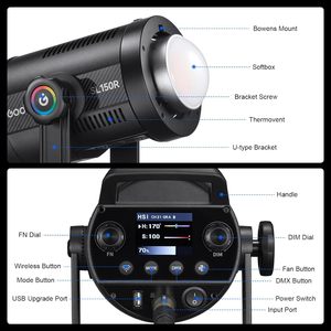 Godox SL150R 165W RGB ha condotto la luce Video 5600K Bowens Mount silenziosa illuminazione a uscita continua APP/2.4G di controllo - Product Image 5