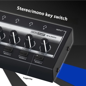 Mini HIFI Headphone Amplifier <strong>4</strong>-Channel 8-Channel One <strong>Input</strong> Eight <strong>Outputs</strong> Signal Splitter Plastic Mini HiFi One <strong>Input</strong> Eight