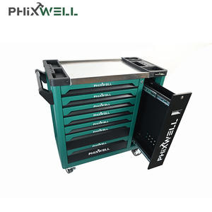 FHIXWELL 7抽屉车间车库工具箱滚轮柜钢金属手推车工具车箱柜带工具 - Product Image 5