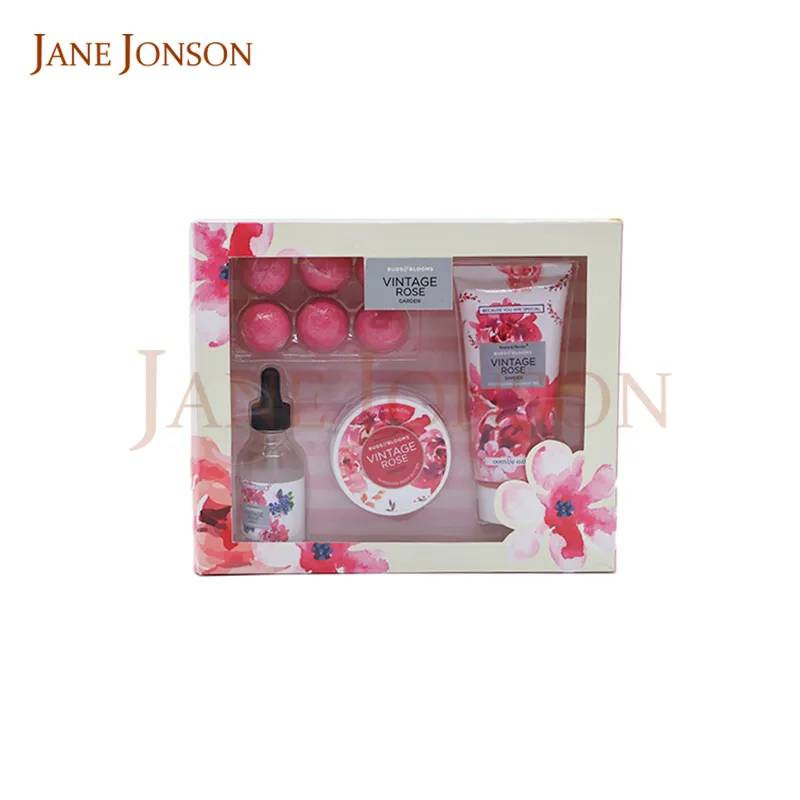 Natural Romantic Elegance Woman Paper Box Aromatic Spa Bath Gift Set