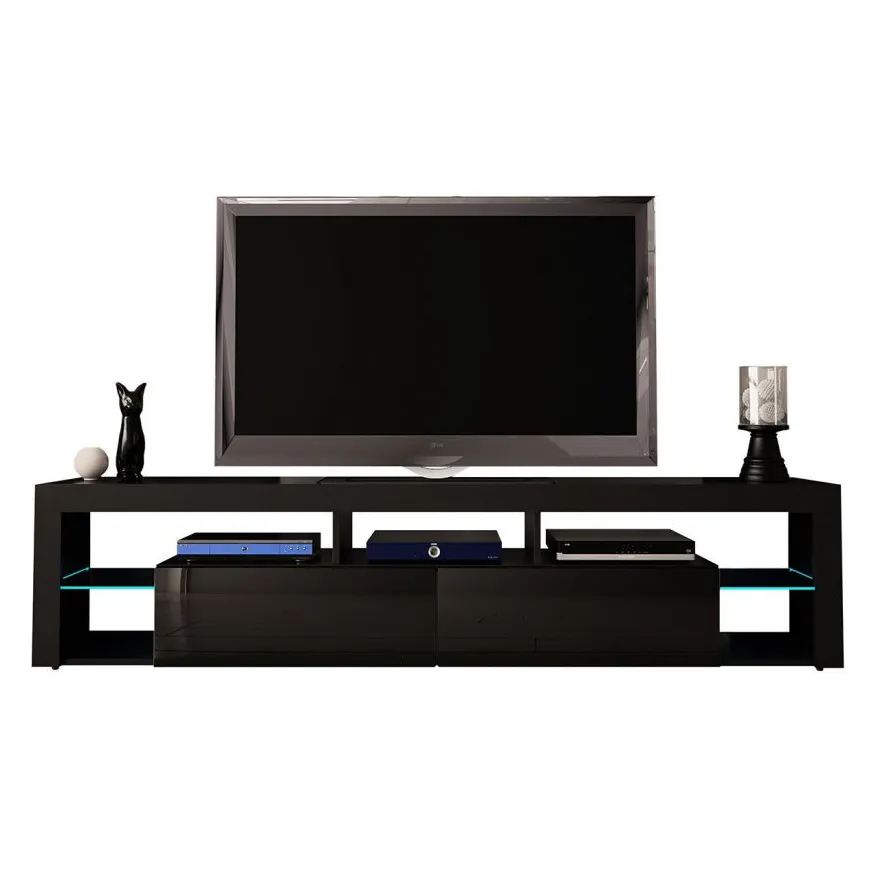 Настенный 63-Дюймовый современный настенный шкаф для телевизора с плавающей черной светодиодной подсветкой, подставка для телевизора