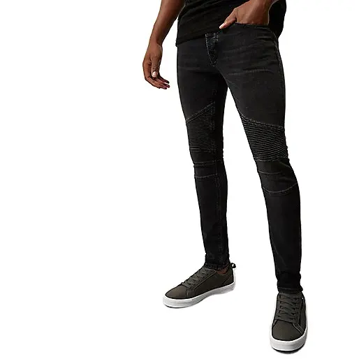 Men's Black biker Sid skinny jeans black skinny jeans