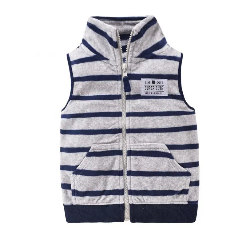 Gilet d'hiver en molleton pour filles, veste chaude de qualité doux, fermeture éclair sans manches avec poches, gilet mignon pour bébé garçon, prix d'usine,