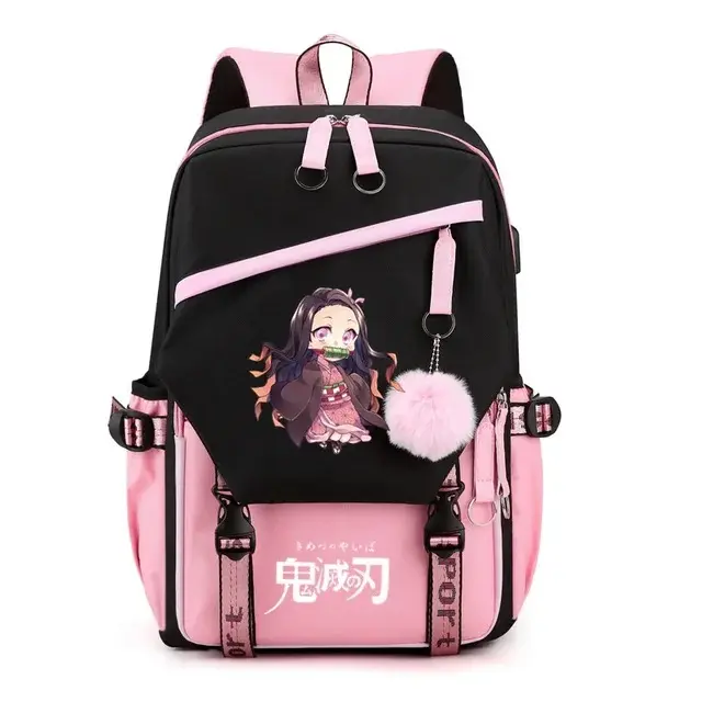 Mochila de Anime Linda Hot para niños, Usb mochila con puerto de carga para la escuela, mochilas geniales con bolso de hombro, mochila para ordenador portátil