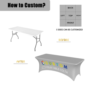 Nhà máy trực tiếp tùy biến Khăn trải bàn đàn hồi bất kỳ kích thước màu sắc bao gồm 4ft 6ft 8ft sử dụng giao hàng trực tiếp cho nhà vô tận - Product Image 4