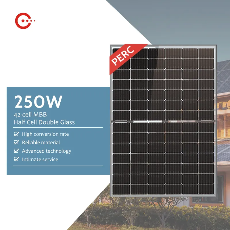 Painel solar de célula de rixin, painéis solares transparentes e biciais com 240w e 250w