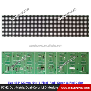 Wanzhou 7.62 Dual Color Dot Matrix <strong>LED</strong> Display Module P7.62 Unit Board Indoor 488*244mm <strong>64</strong>*<strong>32</strong> Dots Single Text Screen Factory - Product Image 5