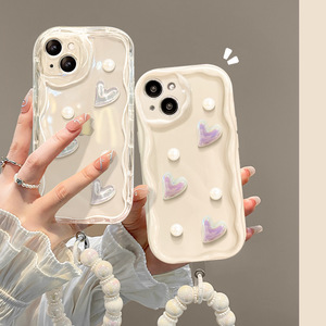 (Support Custom <strong>Discount</strong>) for iPhone 12 13 14 15 16 Pro Max Stereo love Protective <strong>Shell</strong> Silicone Phone case - Product Image 1