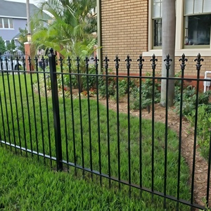 Steel Guardrail Community Iron Fence <strong>Net</strong> Outdoor Protection Barrier with Metal Frame Security Fence Post Caps for Farm Yard <strong>Use</strong>
