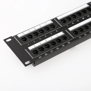 工厂价格RJ45 48端口2U机架可安装直通耦合器5e类UTP 19英寸，带可拆卸后杆接线板 - Product Image 5