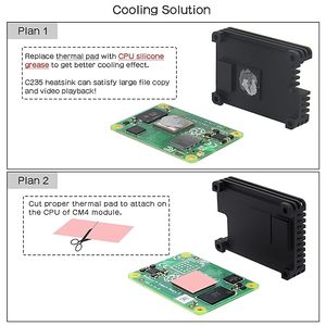 12-миллиметровый алюминиевый радиатор (C235) 30-миллиметровый охлаждающий вентилятор с ЧПУ обработанный совместимый с <span class=keywords><strong>Raspberry</strong></span> <span class=keywords><strong>Pi</strong></span> 4 см4 материнская плата - Product Image 3