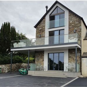 Glass Railing for Deck Balustrade U Channel Fence Aluminium Glass <strong>Railings</strong> Durable Outdoor Handrail