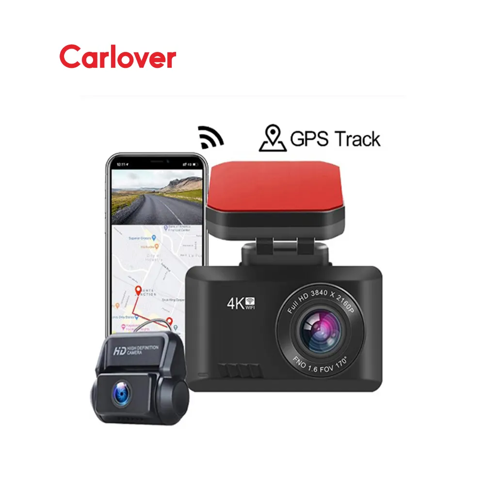 Smart 4K auto dvr registratore Dashcam scatola nera doppia fotocamera per il veicolo