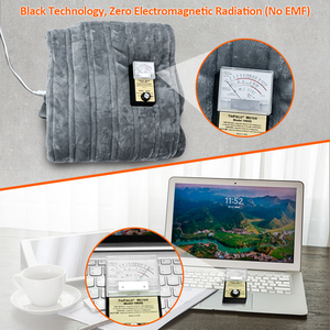 Hiçbir EMF Anti-Mite makinesi yıkanabilir ikiz 50 "x 60" 6 ısıtma seviyeleri ile elektrik ısıtmalı battaniye elektrikli battaniye