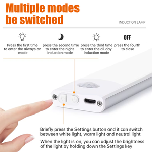 Bewegingsgeactiveerde draadloze lamp voor lezen, draagbare infrarood inductielamp met sensor, LED-kastlamp - Product Image 4