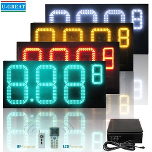 20 Inch 7 <strong>Segment</strong> 4 Digit Form 8.888 8.889/10 LED Flip Number Gas Price Sign for Fuel Oil Station - Product Image 1