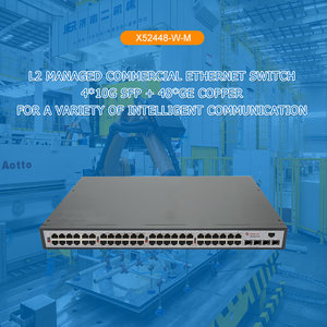 Conmutador de fibra de red gestionada RJ45 SFP 48xGE 4x10G de 52 puertos L2 RSTP/MSTP SNMP 10G Ethernet, carcasa de escritorio, función VLAN QoS - Product Image 2