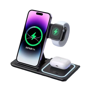 Best-Selling 15W Foldable Three-in-<strong>One</strong> Wireless <strong>Charger</strong> Supports Type-C PD QC3.0 Fast-Charging EU 9V/2A Short Circuit Earphones - Product Image 1
