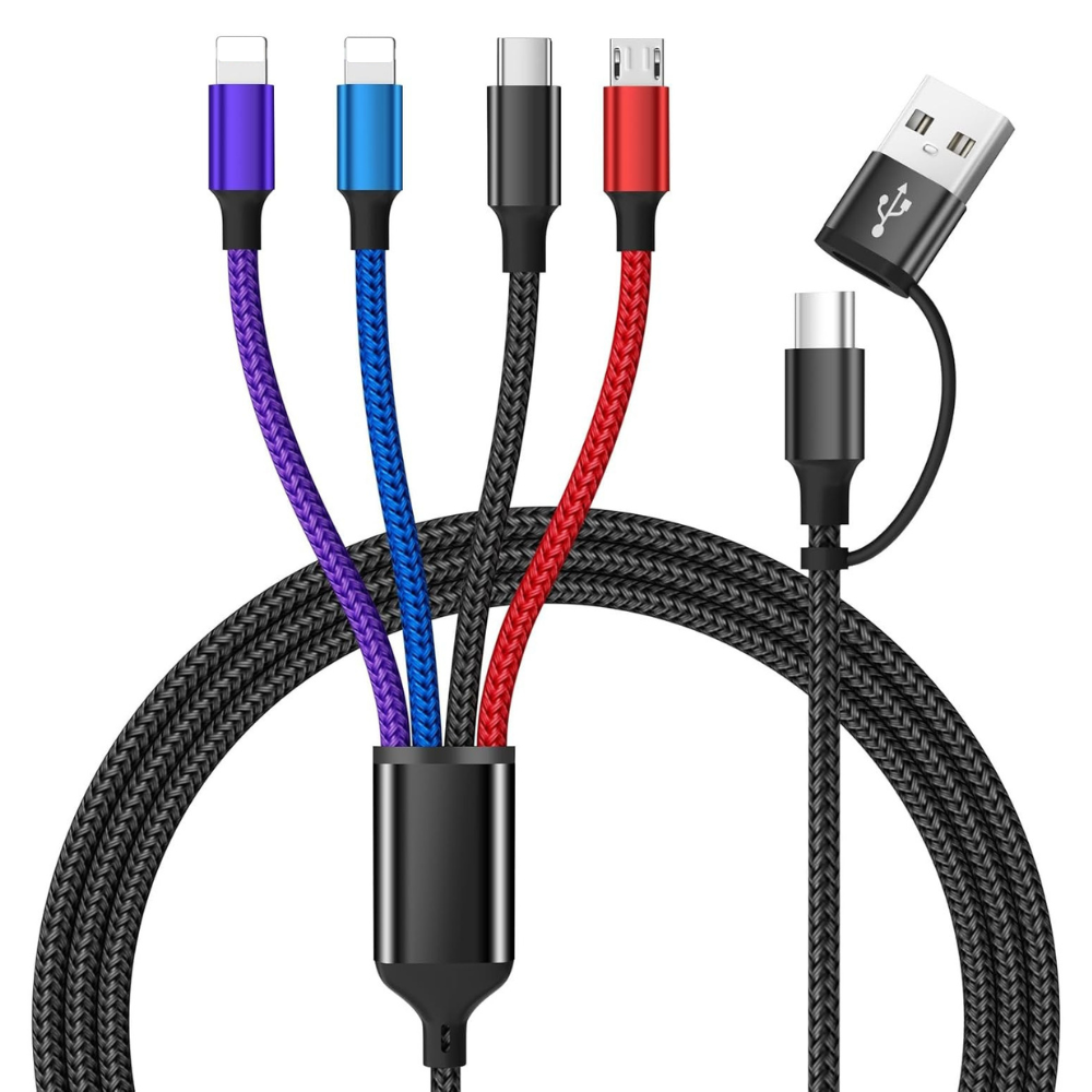 Noir, USB-A/C vers 2*IP + USB-C + Micro USB