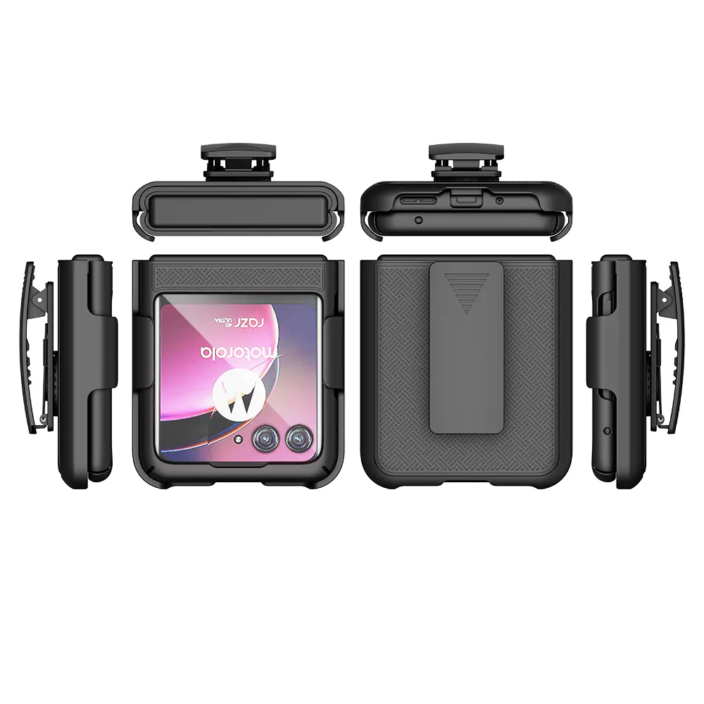 Capa de capa de celular com correia giratória para Samsung Galaxy Z Flip6 5 Flip 4 3 5G, capa de slide para Motorola Razr+ 2023 Razr 40 Ultra