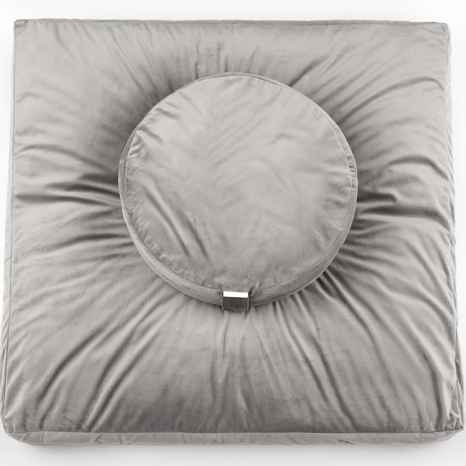 Set of gray yoga cushions
