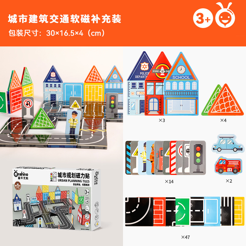 Urban planning magnetic stickers-magnetic film required