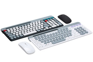 Silent Rechargeable Multimedia <strong>Keyboard</strong> Mouse Combo 2.4G USB Wireless Bluetooth Multi-Device for Office Gaming for <strong>Computer</strong>